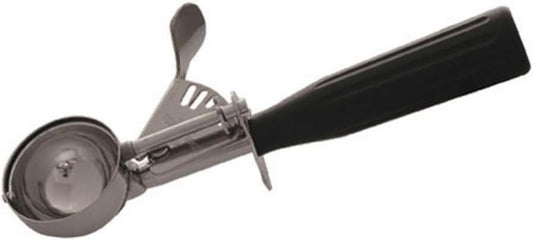 No.30 Ice Cream Disher with Plastic Handle, Size 30, 1 1/4 oz capacity, Black, Stainess Steel