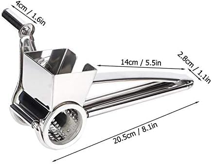Rotary Hand Crank Cheese Grater, Stainless Steel Drum Shredder | Ergonomic handheld rotary grater shreds hard cheeses and vegetables, user-friendly for daily cooking and food preparation.