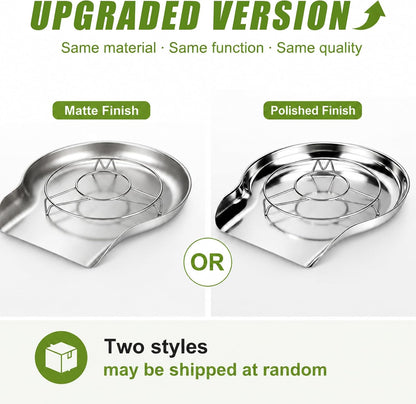 Stainless Steel Colander Set with Self-Draining Base, 3 Sizes Colanders & Food Strainers for Pasta, Rice, Fruits & Veggies, Metal Colander with Draining Plate for Sink or Countertop