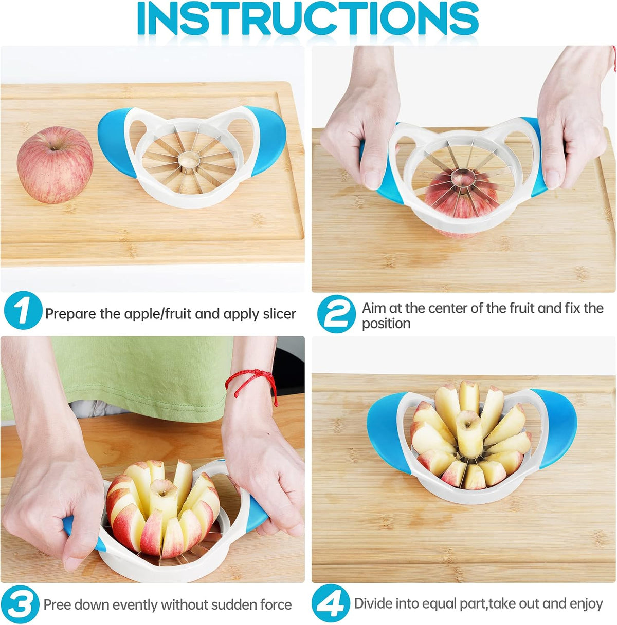 Apple Cutter, Apple Corer and Slicer - 4.72 Inch Apple Slicer