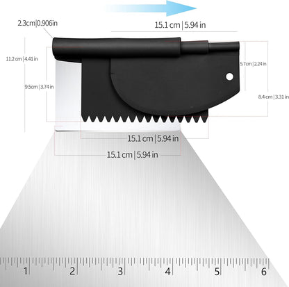 Bench Dough Cutter-Flexible Plastic Bowl Scraper Kitchen Tool,Black