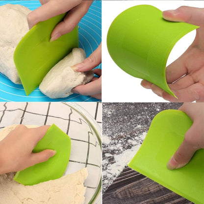 Bench Dough Cutter-Flexible Plastic Bowl Scraper Kitchen Tool,Black