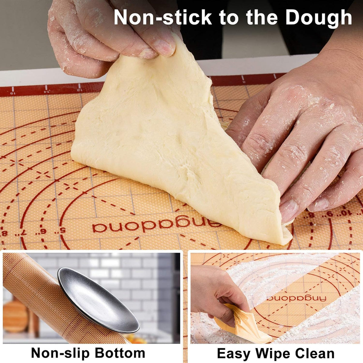 Biscuit Cutter,Pastry Cutter, Bench Scraper, Silicone Pastry Dough Baking Mat Set, Baking Tools and Accessories Kit