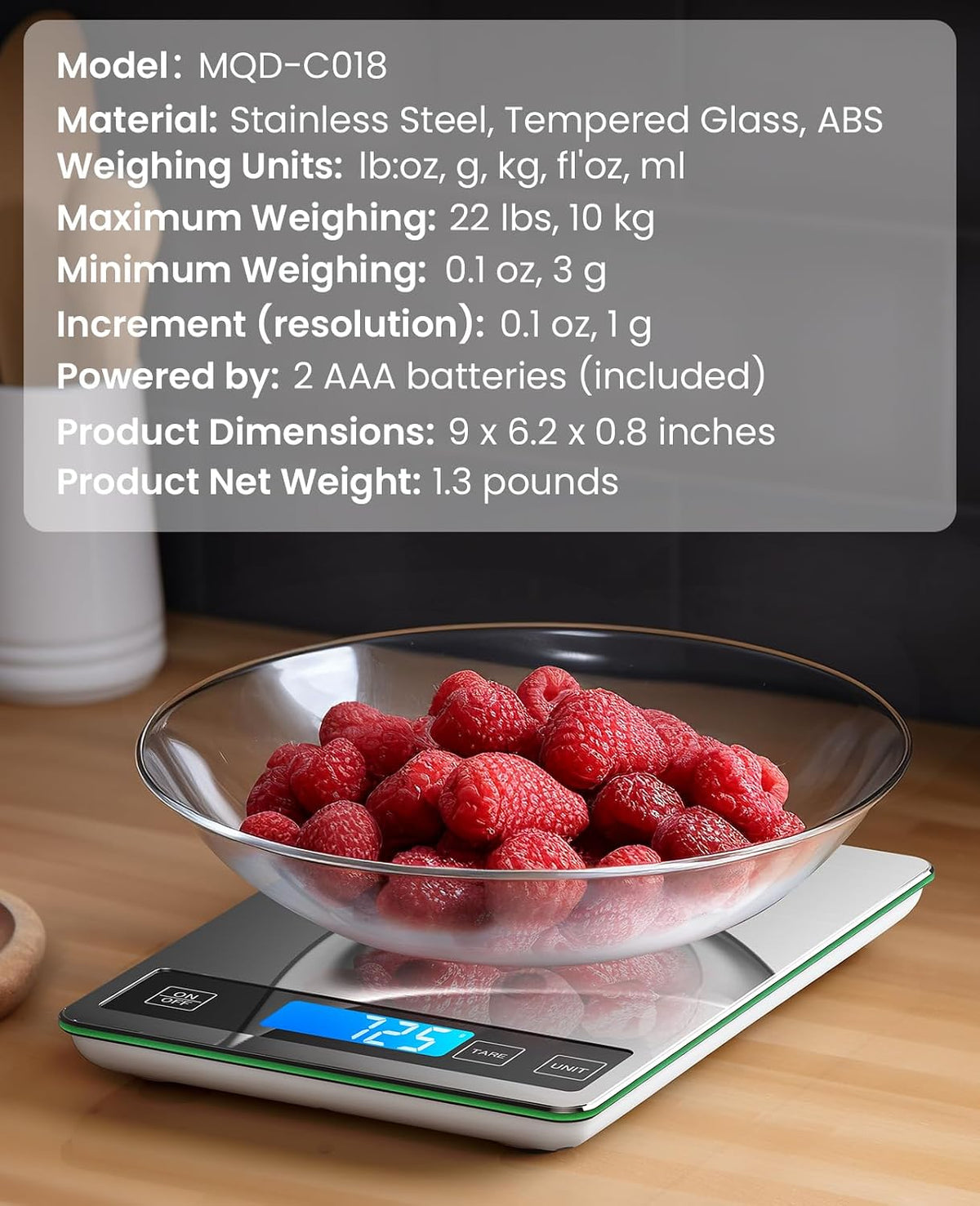 Food Scale 22lb Digital Kitchen Scale for Cooking Baking