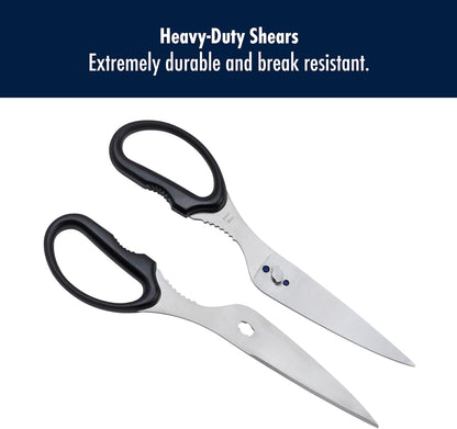 Kitchen Scissors, Micro Serrated Blade Edge, Stainless Steel