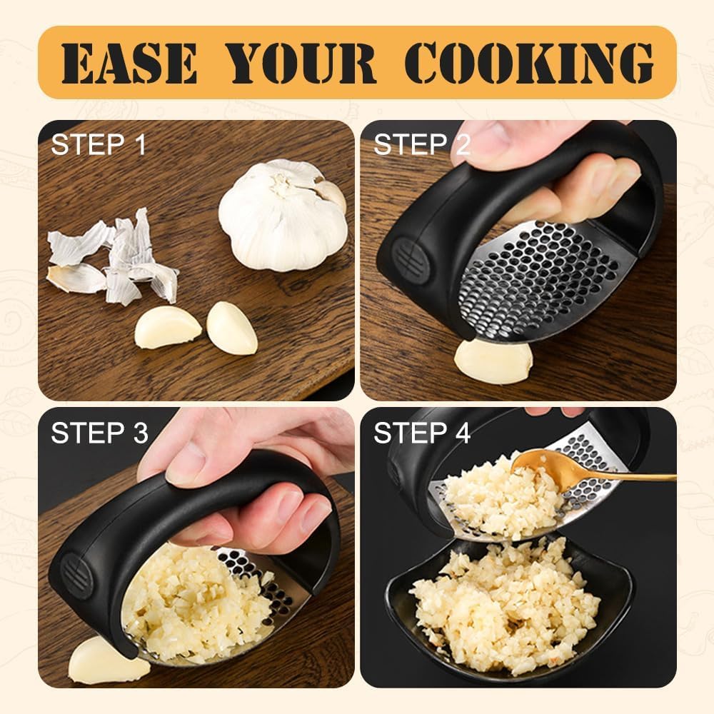 2026 Upgraded Stainless Steel Garlic Crusher - Garlic Crusher, Home Kitchen Utensils Portable Manual Garlic Crusher, Home & Kitchen Garlic Press