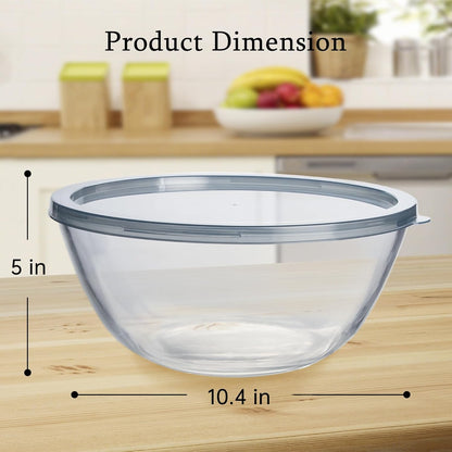 Large Glass Bowl for Sourdough Bread Making, 4.7 Quart Glass Mixing Bowl for Sourdough Bread with Lid, Clear Breads Proofing Bowl with Covers, Ideal for Kitchen, Storage