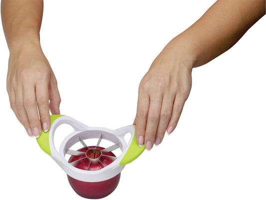 HIC Kitchen Apple Slicer and Corer, Stainless Steel Blades, Non-Slip Silicone Handles