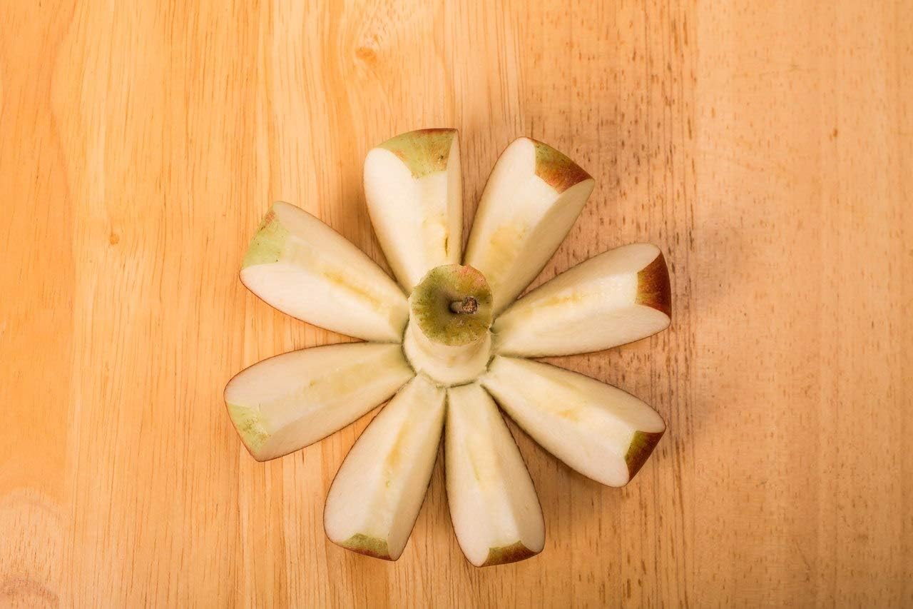 HIC Kitchen Apple Slicer and Corer, Stainless Steel Blades, Non-Slip Silicone Handles