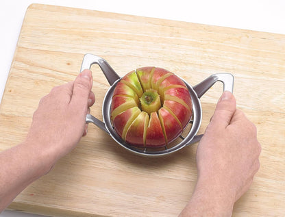 HIC Kitchen Apple Slicer and Corer, Stainless Steel Blades, Non-Slip Silicone Handles
