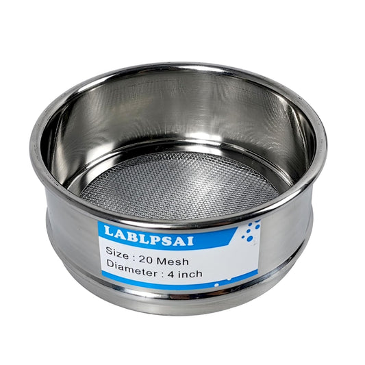 20 Mesh Lab Sieves 4" Diameter 304 Stainless Steel Wire Cloth Test Sieve for Industrial Laboratory Home