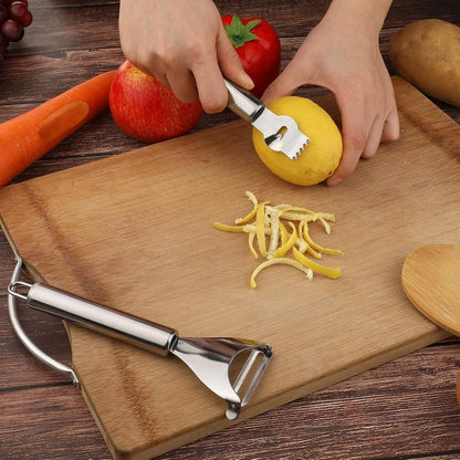 2 Pcs Lemon Orange Peeler Stainless Steel Citrus Zester Tool