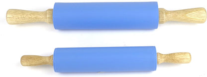 Silicone Rolling Pin for Baking Non-stick Rolling Pin Dough Roller Wooden Handle Kitchen Accessories Pastry Roller