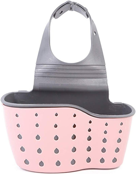 Sink Basket Sink Strainers Basket Kitchen Drain Shelf Sink Storage Holder (style 2- Pink)