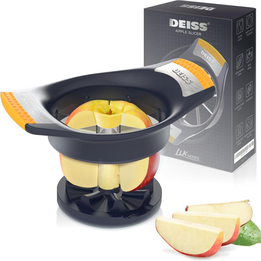 Deiss LUX 4.25 Inch Apple Slicer and Corer with Cutting Base, Stainless Steel 8-Slice Apple Cutter, Dishwasher Safe Apple Cutter Slicer, Large Apple Slicer - Perfect for Apple Slices & Sliced Apples