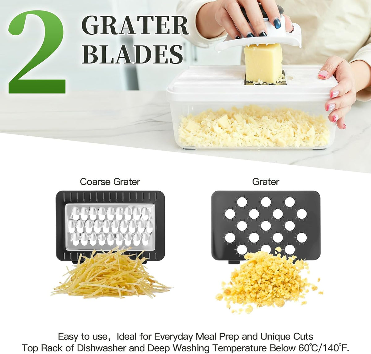 Vegetable Chopper Mandoline Slicer, 18-in-1 Veggie Chopper with Container