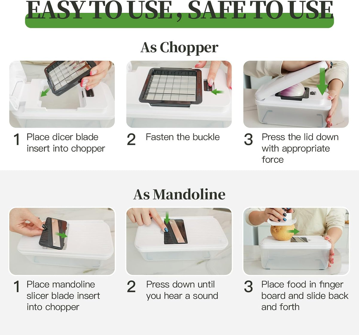 Vegetable Chopper Mandoline Slicer, 18-in-1 Veggie Chopper with Container