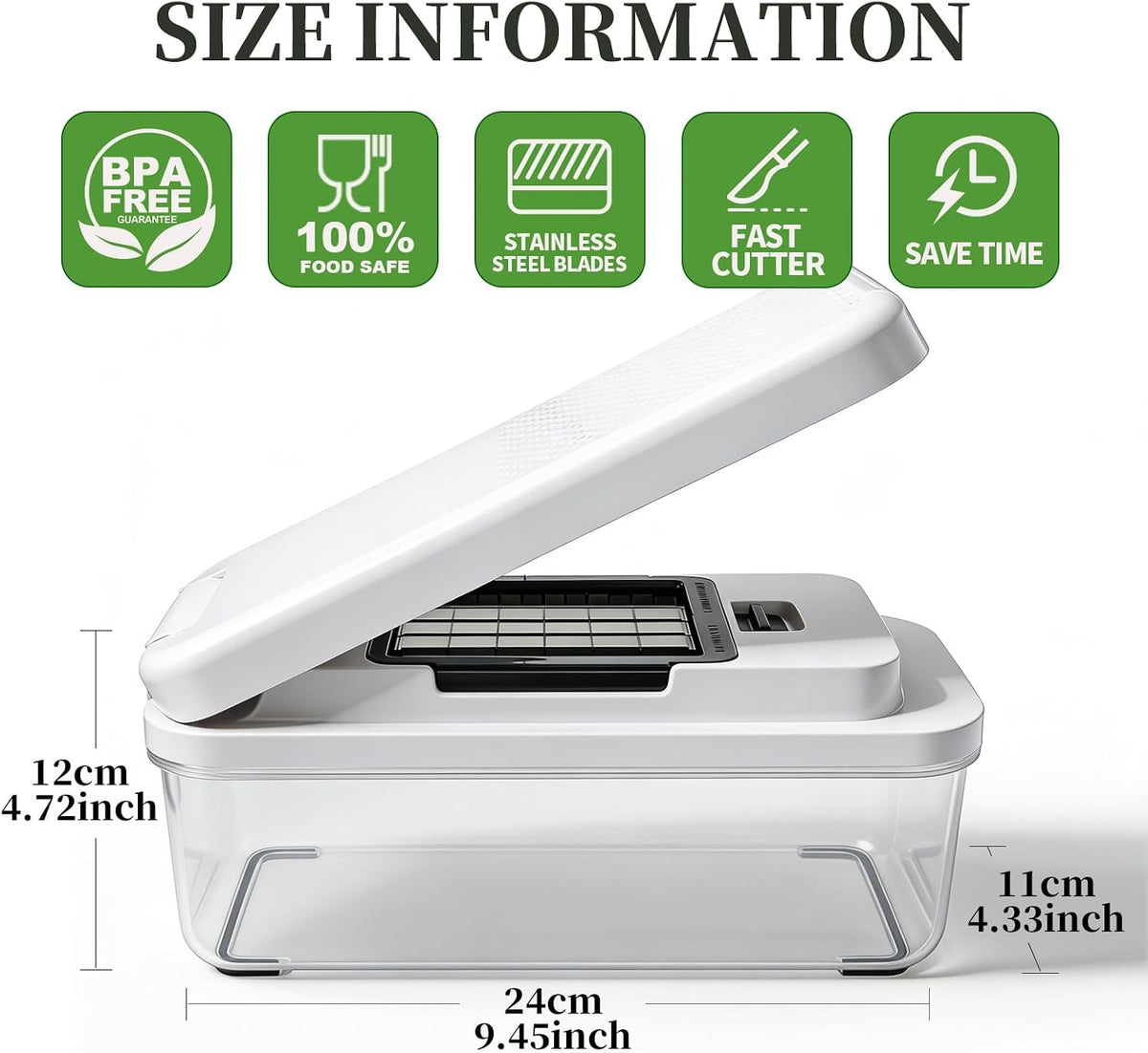 Vegetable Chopper Mandoline Slicer, 18-in-1 Veggie Chopper with Container