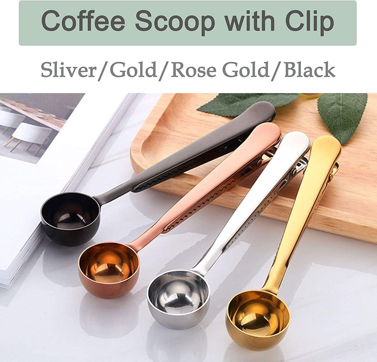 Plastic Coffee Scoops, 2 Tbsp Coffee Scoop with Brush & Espresso Grinder Brush for Ground Coffee Cleaning Tea Power, Coffee Tool for Barista Home Kitchen Café,4 Pack