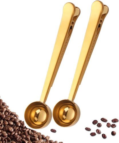 Plastic Coffee Scoops, 2 Tbsp Coffee Scoop with Brush & Espresso Grinder Brush for Ground Coffee Cleaning Tea Power, Coffee Tool for Barista Home Kitchen Café,4 Pack
