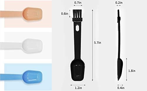 Plastic Coffee Scoops, 2 Tbsp Coffee Scoop with Brush & Espresso Grinder Brush for Ground Coffee Cleaning Tea Power, Coffee Tool for Barista Home Kitchen Café,4 Pack