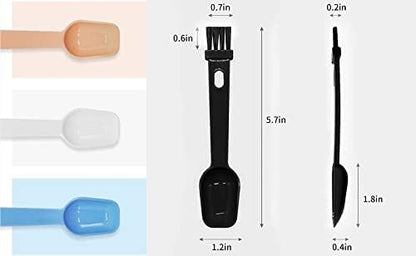 Plastic Coffee Scoops, 2 Tbsp Coffee Scoop with Brush & Espresso Grinder Brush for Ground Coffee Cleaning Tea Power, Coffee Tool for Barista Home Kitchen Café,4 Pack