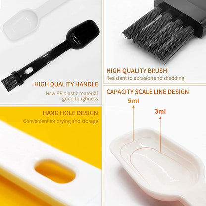 Plastic Coffee Scoops, 2 Tbsp Coffee Scoop with Brush & Espresso Grinder Brush for Ground Coffee Cleaning Tea Power, Coffee Tool for Barista Home Kitchen Café,4 Pack