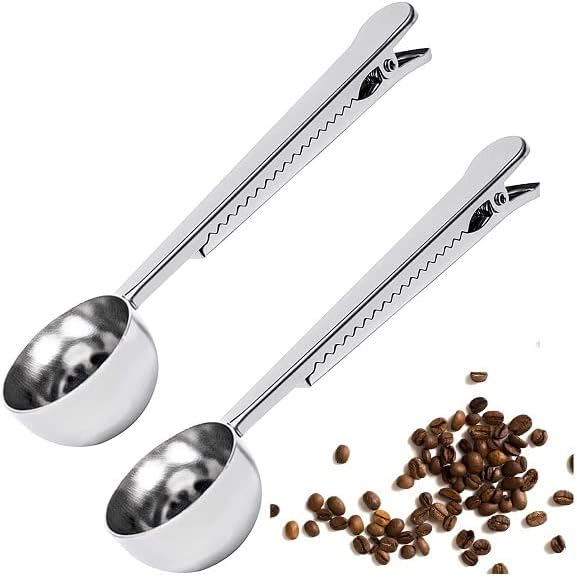 Plastic Coffee Scoops, 2 Tbsp Coffee Scoop with Brush & Espresso Grinder Brush for Ground Coffee Cleaning Tea Power, Coffee Tool for Barista Home Kitchen Café,4 Pack