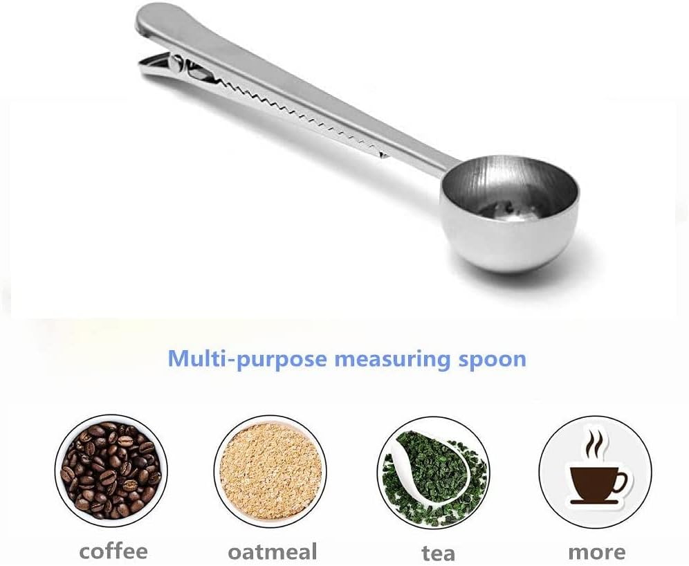 Plastic Coffee Scoops, 2 Tbsp Coffee Scoop with Brush & Espresso Grinder Brush for Ground Coffee Cleaning Tea Power, Coffee Tool for Barista Home Kitchen Café,4 Pack