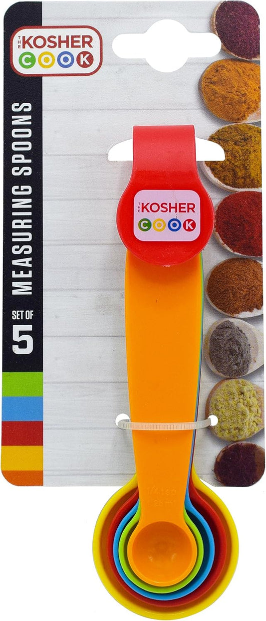 Multicolor Measuring Spoons - 5 Piece Set for Precise Cooking and Baking - Stackable Nesting Design - Color Coded Kitchen Tools