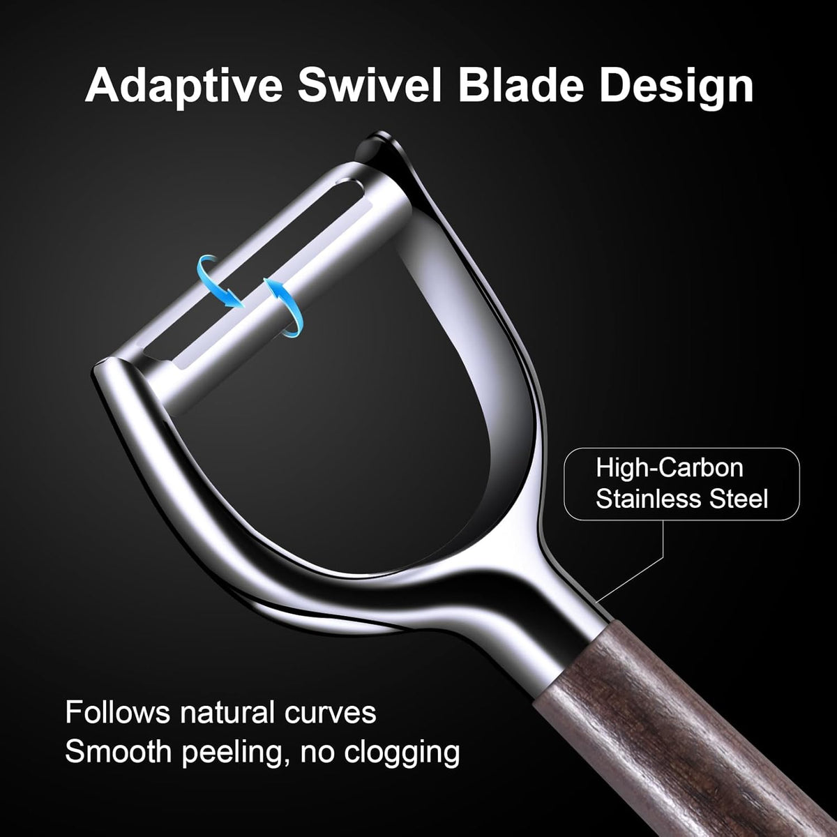 Julienne Peeler, Stainless Steel Vegetable Peeler, Double-Sided Blade Vegetable Julienne Cutter and Fruit Slicer, Dual Blade Multifunction Potato Peeler