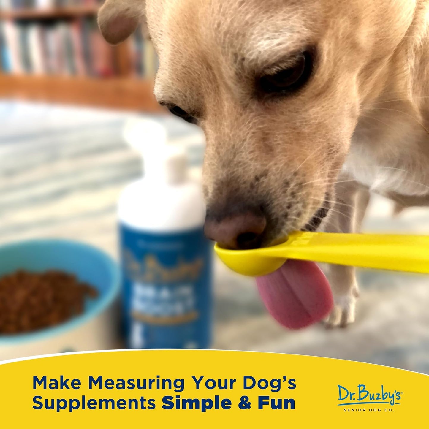Measuring Spoon Set, 4-Piece, Cute Dog Design, Made in USA | BPA-free, food-grade, for dog supplements, treats & baking, dog lover gift, dishwasher safe, embossed measurements