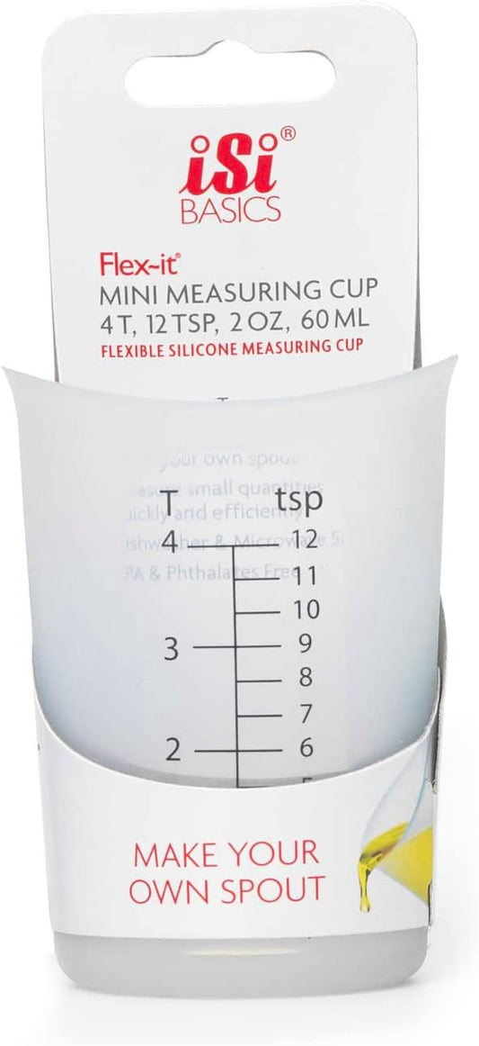 iSi North America Mini Measuring Cup Flexible Silicone, 2-Ounce, Clear