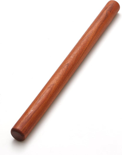 Wood Rolling Pins for Baking- 16" Classic Wooden Rolling Pin for Dough, Rodillo Para Masa for Fondant Pizza Pie Crust Cookie Pastry Pasta, Baking Essentials, Rosewood