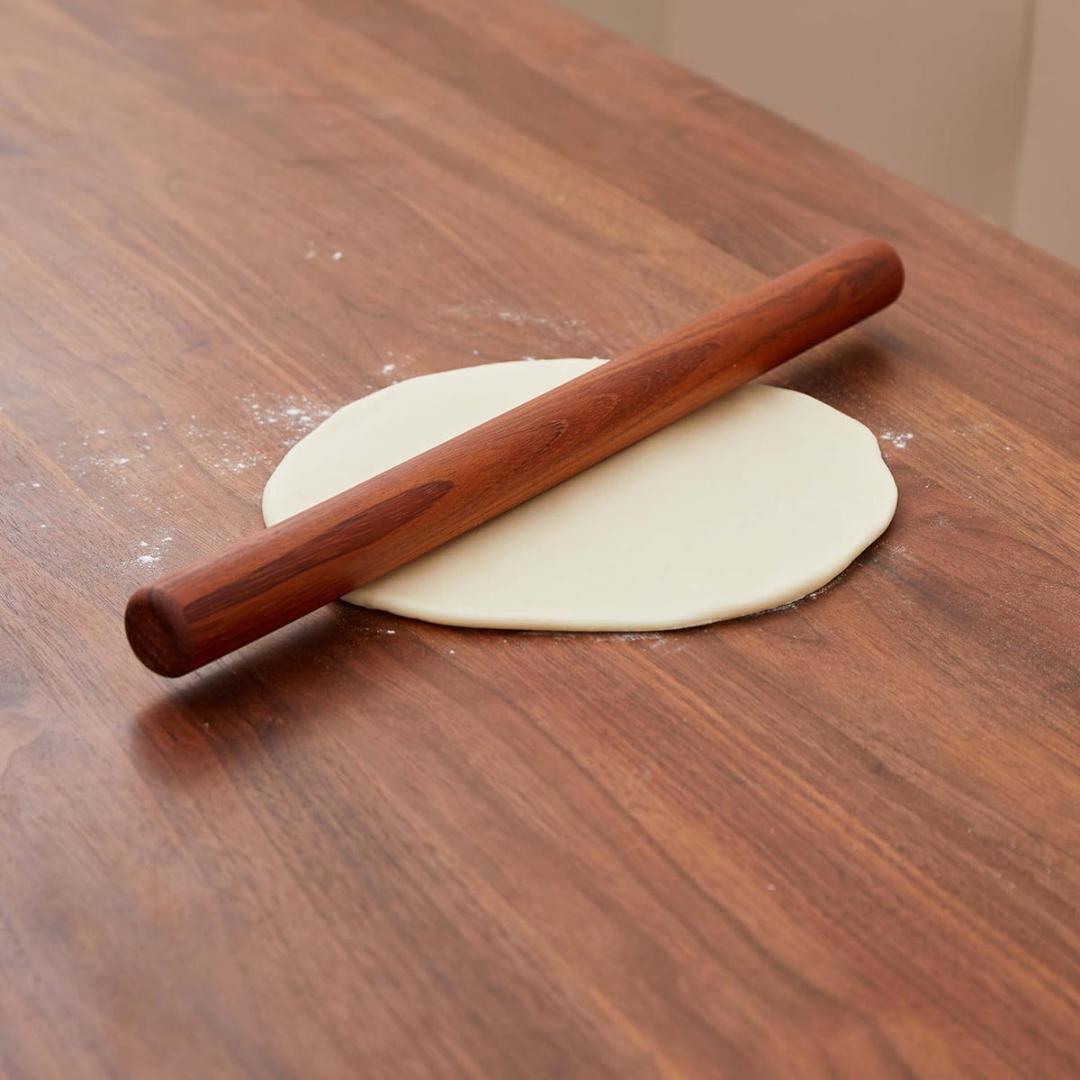 Wood Rolling Pins for Baking- 16" Classic Wooden Rolling Pin for Dough, Rodillo Para Masa for Fondant Pizza Pie Crust Cookie Pastry Pasta, Baking Essentials, Rosewood