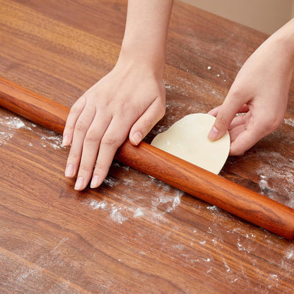 Wood Rolling Pins for Baking- 16" Classic Wooden Rolling Pin for Dough, Rodillo Para Masa for Fondant Pizza Pie Crust Cookie Pastry Pasta, Baking Essentials, Rosewood