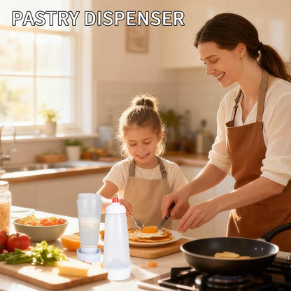 Pancake Batter Dispenser with Mixing Ball and Silicone Spatula Pancake Squeeze Bottle Mixer Batter Dispenser Bottle for Pajncakes, Crepes, Waffle, Muffins, Cupcakes, and more 2Pcs