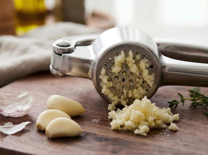 Heavy Duty Zinc Alloy Garlic Press, Easy Clean Mincer for Ginger