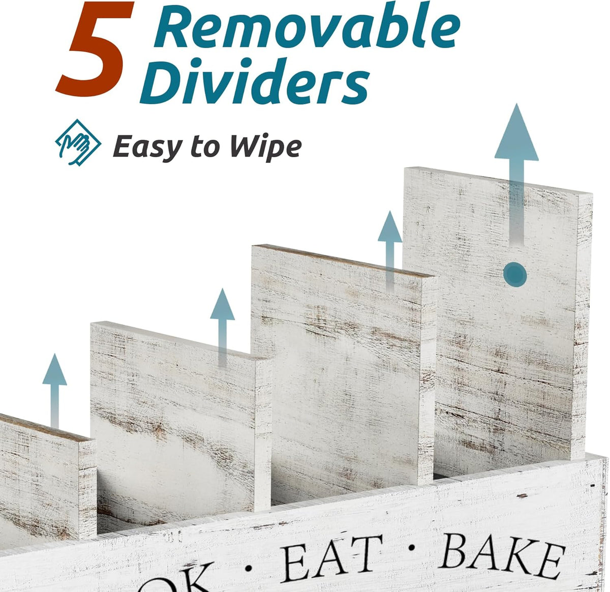 Extra Large Utensil Holder Countertop for Kitchen Counter,Acacia Wood | Hold 40 Utensils,4 Removable Divider,Rutic Silverware Organizer Caddy,Spacesaving,Farmhouse Cooking Crock for Spatula,Spoon
