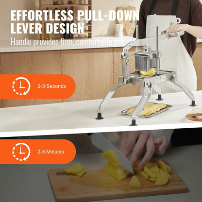 Commercial Vegetable Slicer, 1/4 and 1/2 inch Tomato Slicer, Stainless Steel and Aluminum Alloy Vegetable Cutter Slicer, Manual Tomato Slicer with Non-slip Feet, for Tomatoes, Onions, Potatoes