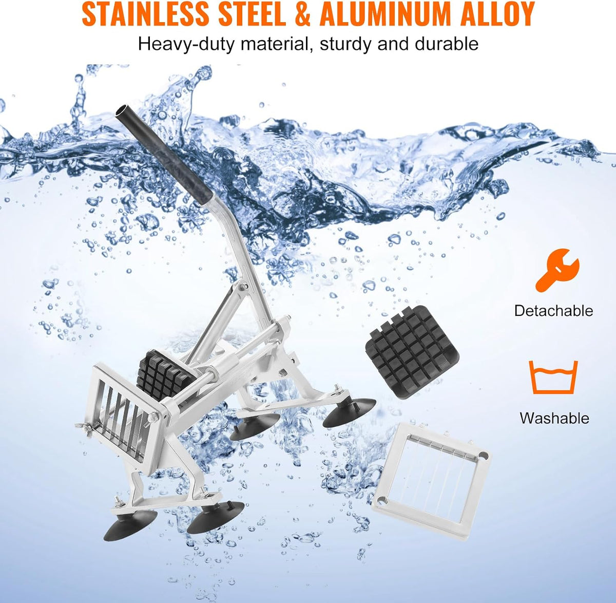 Commercial Vegetable Slicer, 1/4 and 1/2 inch Tomato Slicer, Stainless Steel and Aluminum Alloy Vegetable Cutter Slicer, Manual Tomato Slicer with Non-slip Feet, for Tomatoes, Onions, Potatoes