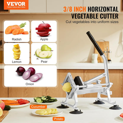 Commercial Vegetable Slicer, 1/4 and 1/2 inch Tomato Slicer, Stainless Steel and Aluminum Alloy Vegetable Cutter Slicer, Manual Tomato Slicer with Non-slip Feet, for Tomatoes, Onions, Potatoes