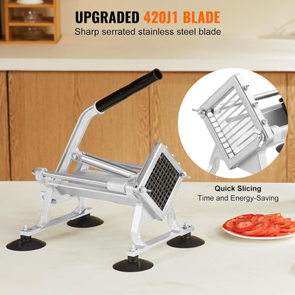 Commercial Vegetable Slicer, 1/4 and 1/2 inch Tomato Slicer, Stainless Steel and Aluminum Alloy Vegetable Cutter Slicer, Manual Tomato Slicer with Non-slip Feet, for Tomatoes, Onions, Potatoes