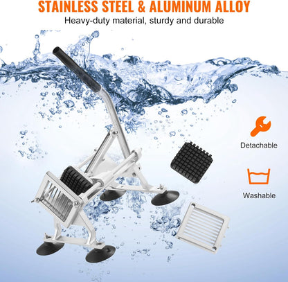 Commercial Vegetable Slicer, 1/4 and 1/2 inch Tomato Slicer, Stainless Steel and Aluminum Alloy Vegetable Cutter Slicer, Manual Tomato Slicer with Non-slip Feet, for Tomatoes, Onions, Potatoes