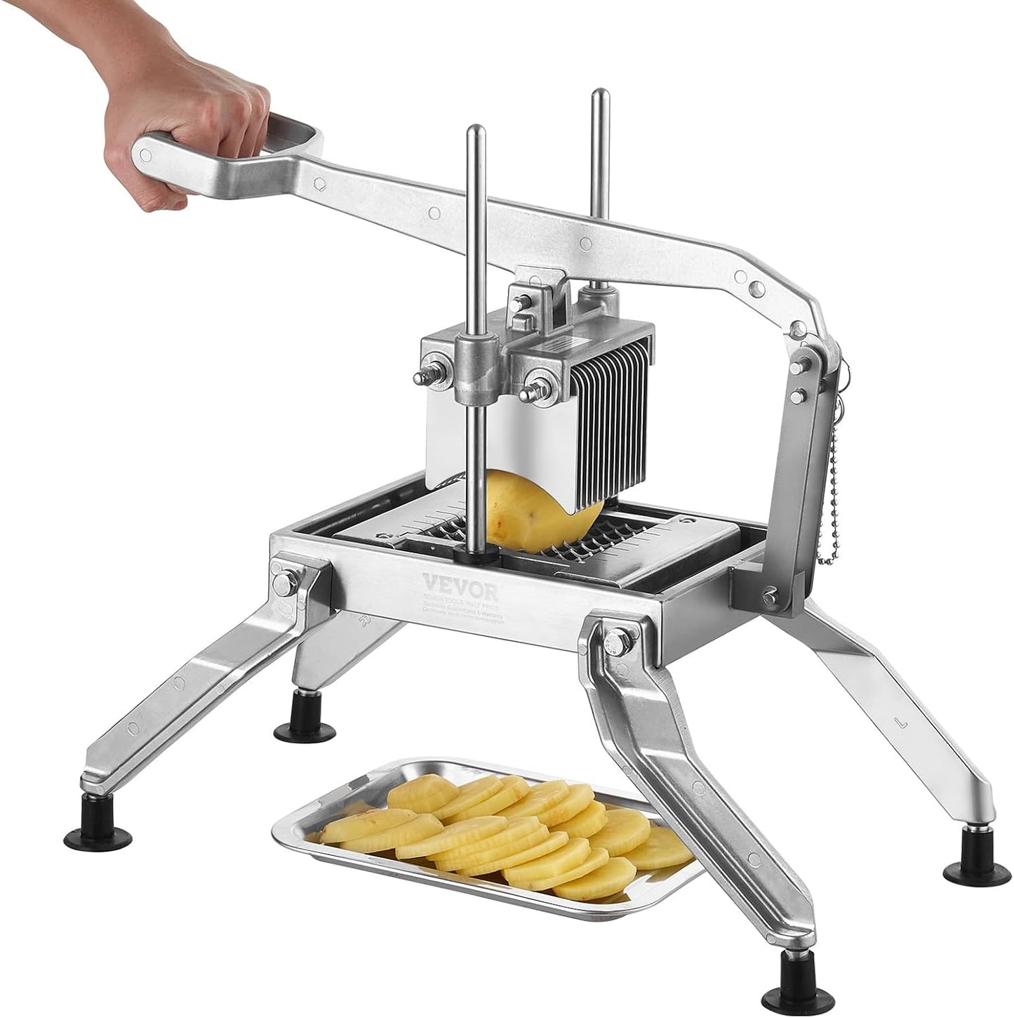 Commercial Vegetable Slicer, 1/4 and 1/2 inch Tomato Slicer, Stainless Steel and Aluminum Alloy Vegetable Cutter Slicer, Manual Tomato Slicer with Non-slip Feet, for Tomatoes, Onions, Potatoes