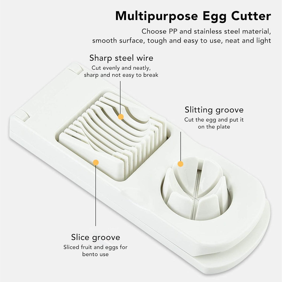 Egg Slicer Cutter, 2 in 1 Small Fruit Banana Slicer Strawberry Egg Cutter Home Kitchen Bar Tool Upgraded Egg Slicer Heavy Duty Aluminium Slicer Egg Slicer for Hard Boiled