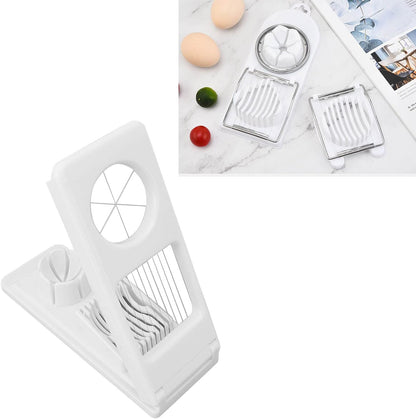 Egg Slicer Cutter, 2 in 1 Small Fruit Banana Slicer Strawberry Egg Cutter Home Kitchen Bar Tool Upgraded Egg Slicer Heavy Duty Aluminium Slicer Egg Slicer for Hard Boiled