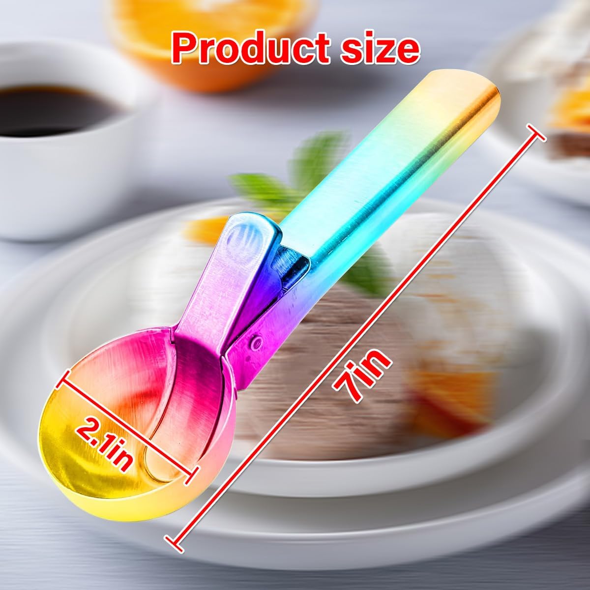 Premium Ice Cream Scoop, Stainless Steel Ice Scoop with Trigger & Ergonomic Handle - One-Push Release for Perfect Scooping, Dishwasher Safe for Ice Cream, Gelato, Sorbet, Cake Batter (1p-silver)