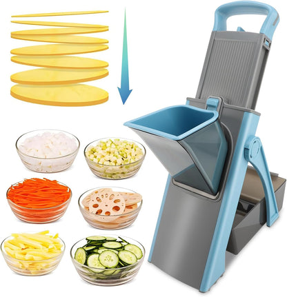 Mandoline Slicer for Kitchen, Adjustable Thickness, Blue