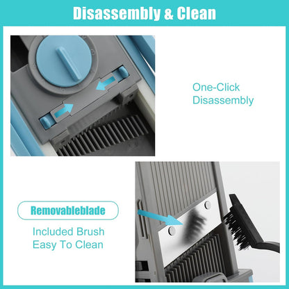 Mandoline Slicer for Kitchen, Adjustable Thickness, Blue
